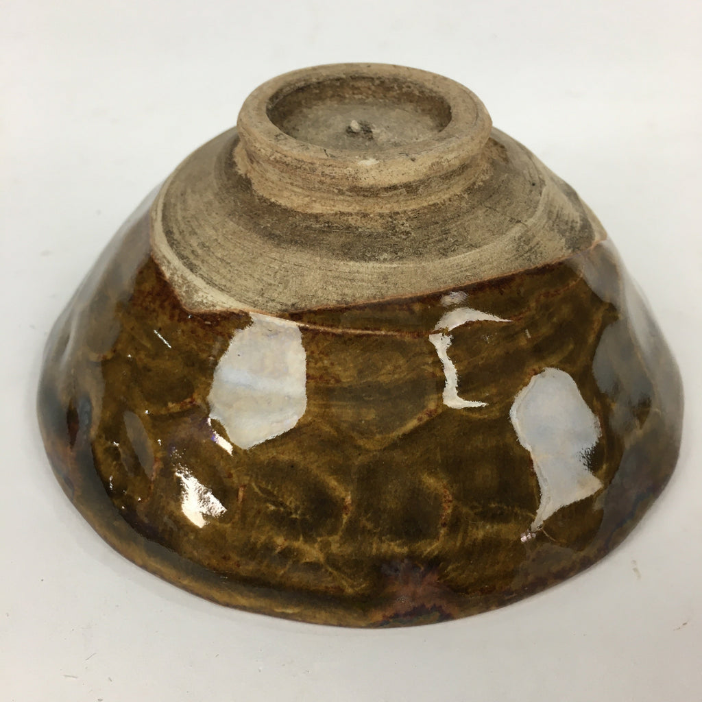 Japanese Ceramic Shigaraki Ware Tea Ceremony Bowl Vtg Brown Chawan GTB831