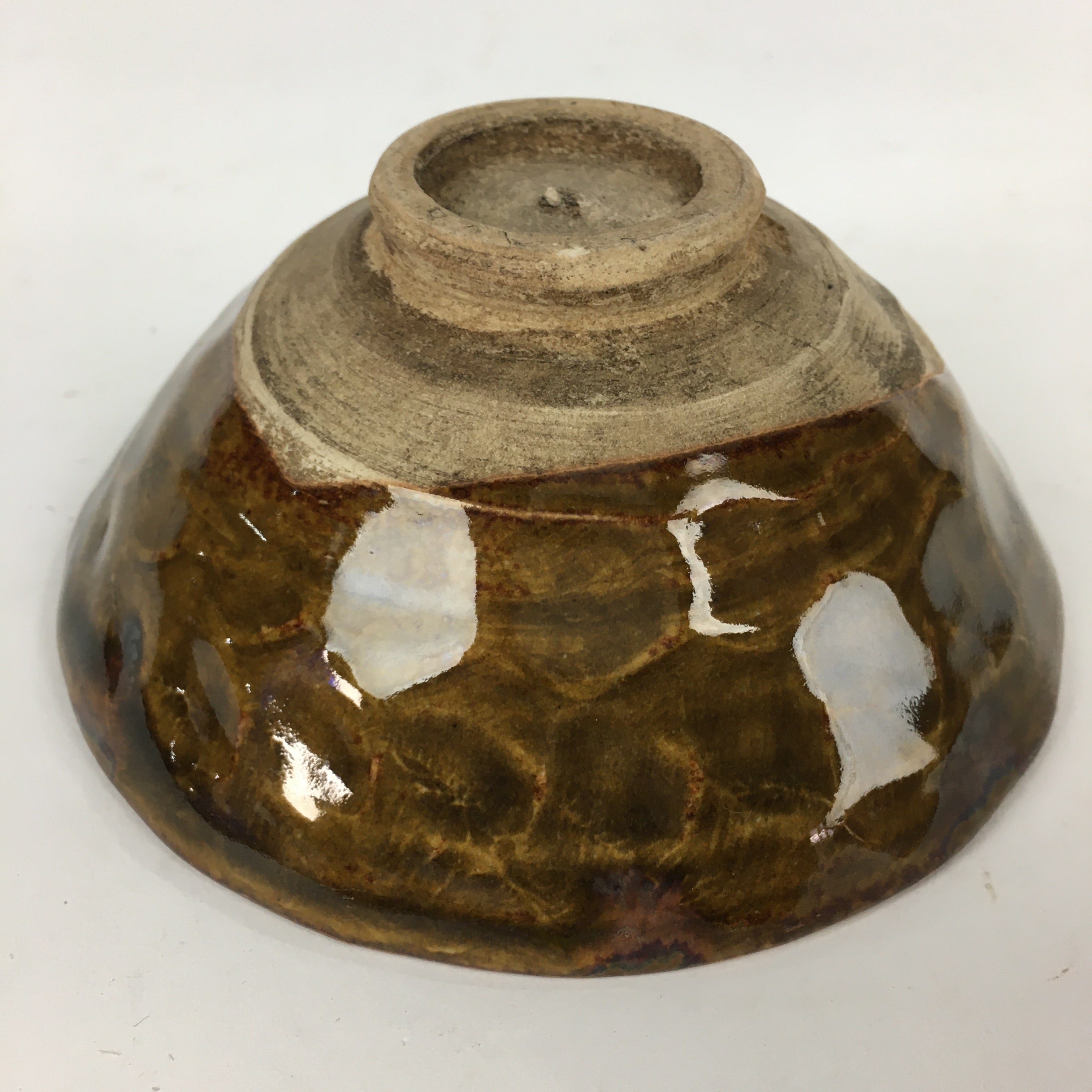 Japanese Ceramic Shigaraki Ware Tea Ceremony Bowl Vtg Brown Chawan GTB831