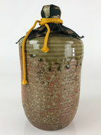 Japanese Ceramic Shigaraki ware Sake Bottle Vtg Pottery Ash Glaze TS449