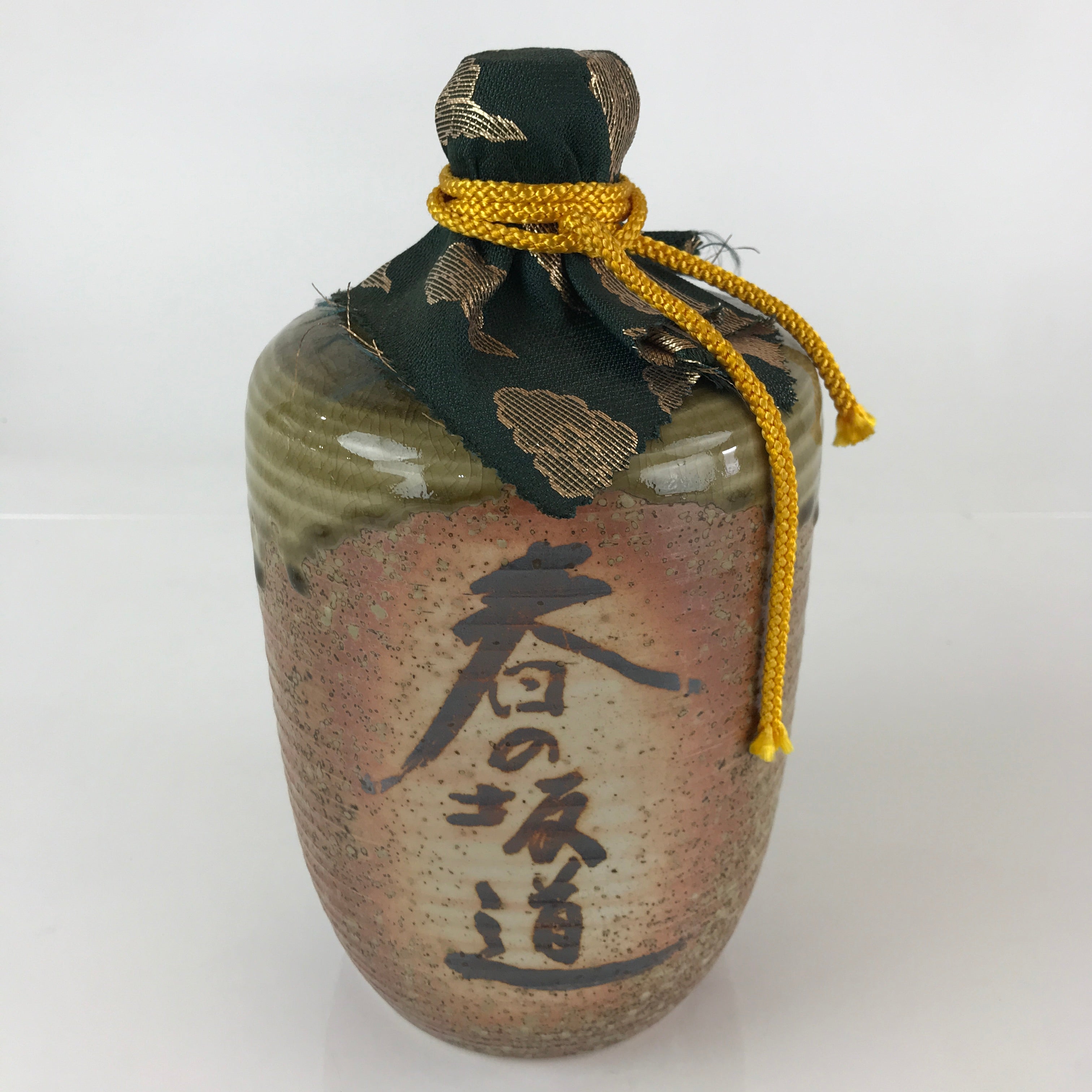 Japanese Ceramic Shigaraki ware Sake Bottle Vtg Pottery Ash Glaze TS449