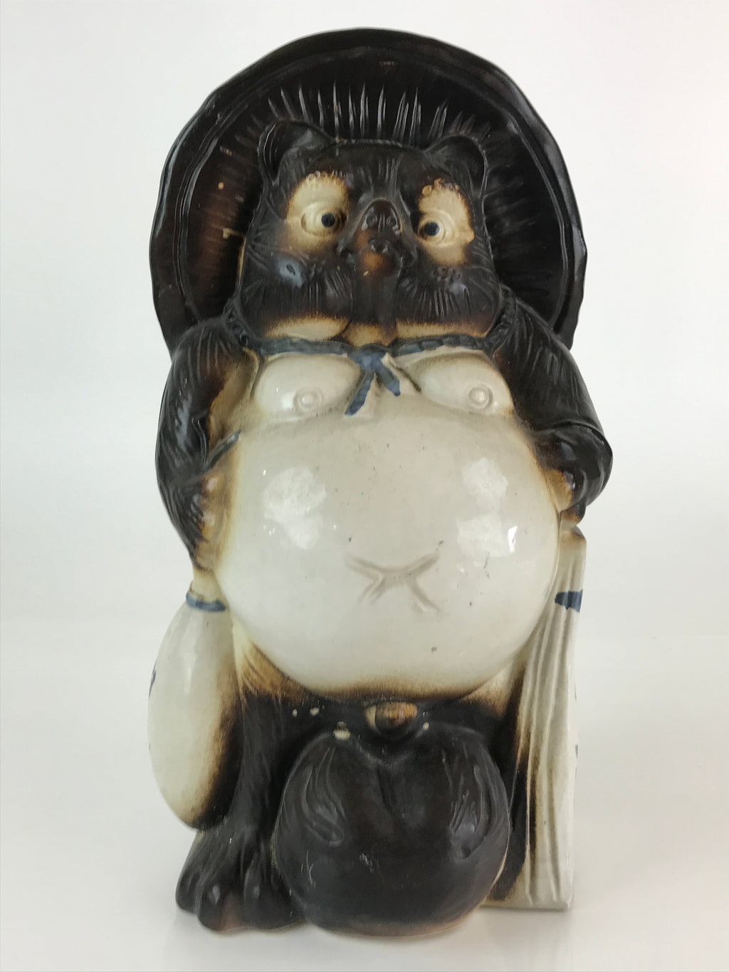 Japanese Ceramic Shigaraki ware Sake Bottle Vtg Pottery Raccoon Dog TS447