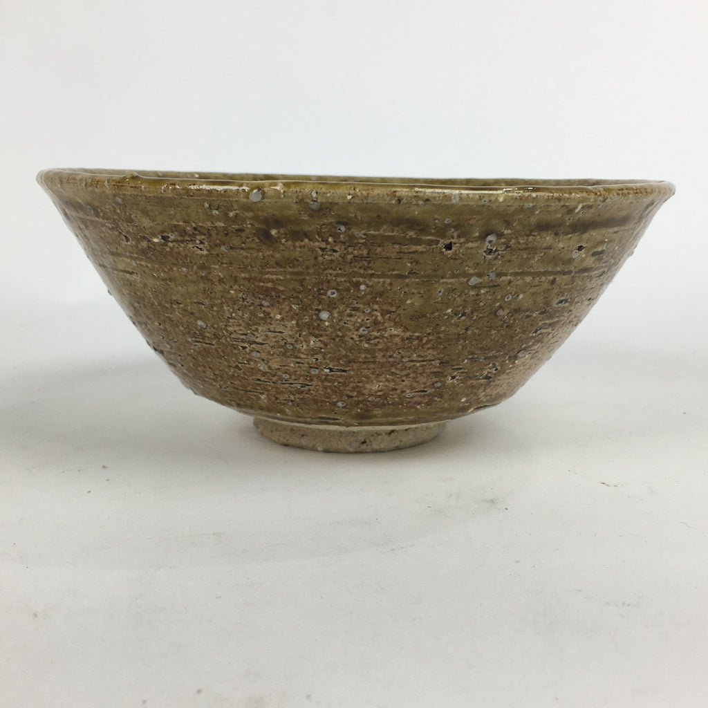 Japanese Ceramic Shigaraki ware Tea Ceremony Bowl Vtg Chawan Brown GTB787