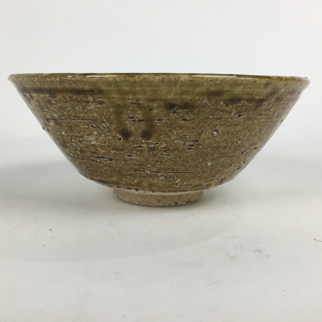 Japanese Ceramic Shigaraki ware Tea Ceremony Bowl Vtg Chawan Brown GTB787