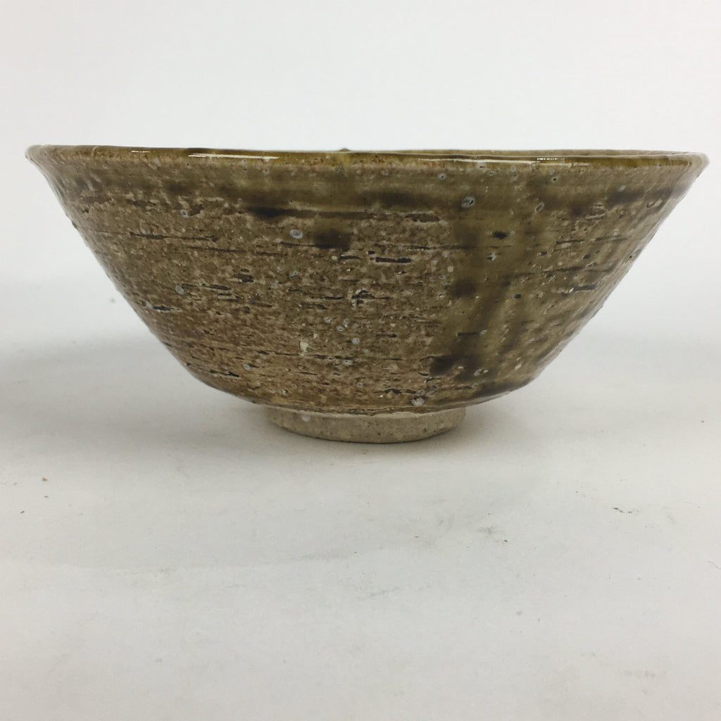 Japanese Ceramic Shigaraki ware Tea Ceremony Bowl Vtg Chawan Brown GTB787