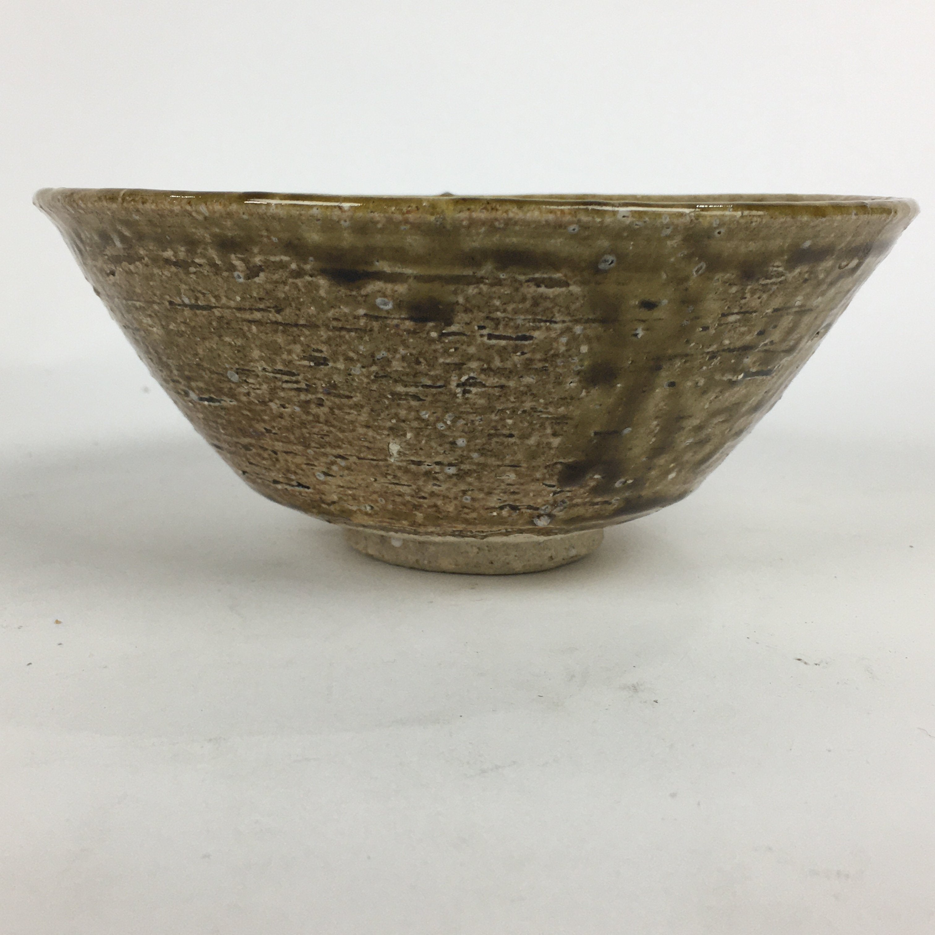 Japanese Ceramic Shigaraki ware Tea Ceremony Bowl Vtg Chawan Brown GTB787