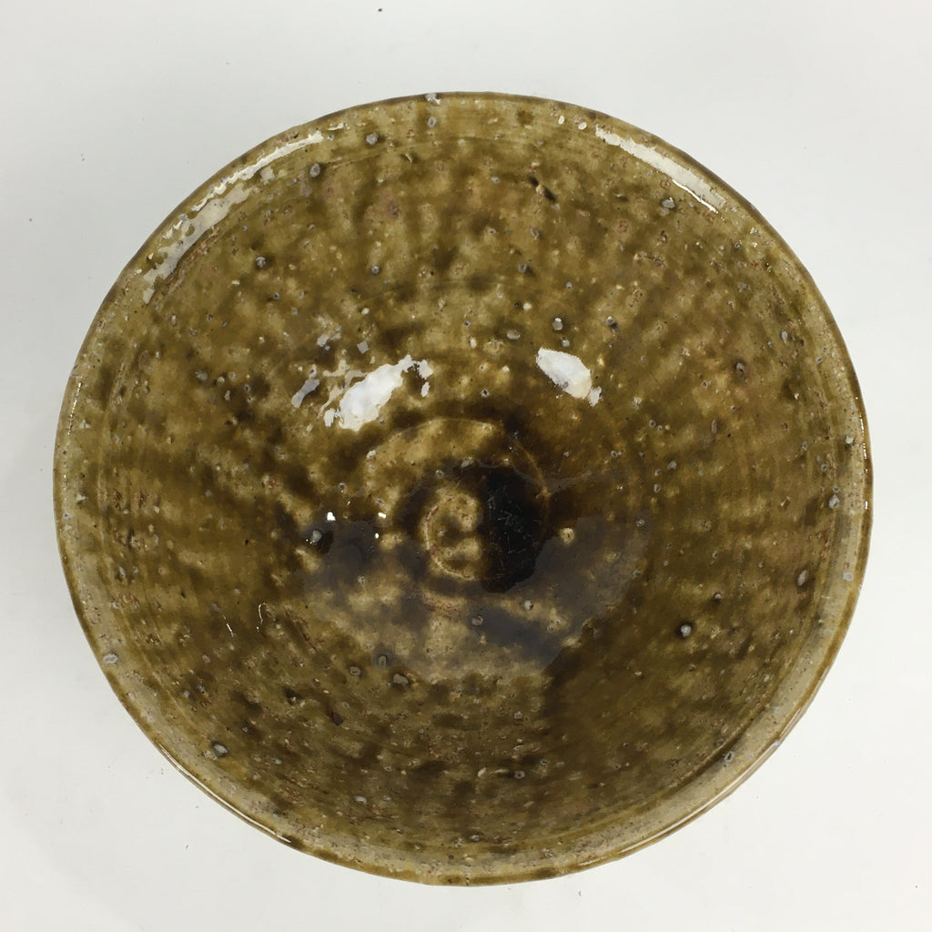 Japanese Ceramic Shigaraki ware Tea Ceremony Bowl Vtg Chawan Brown GTB787