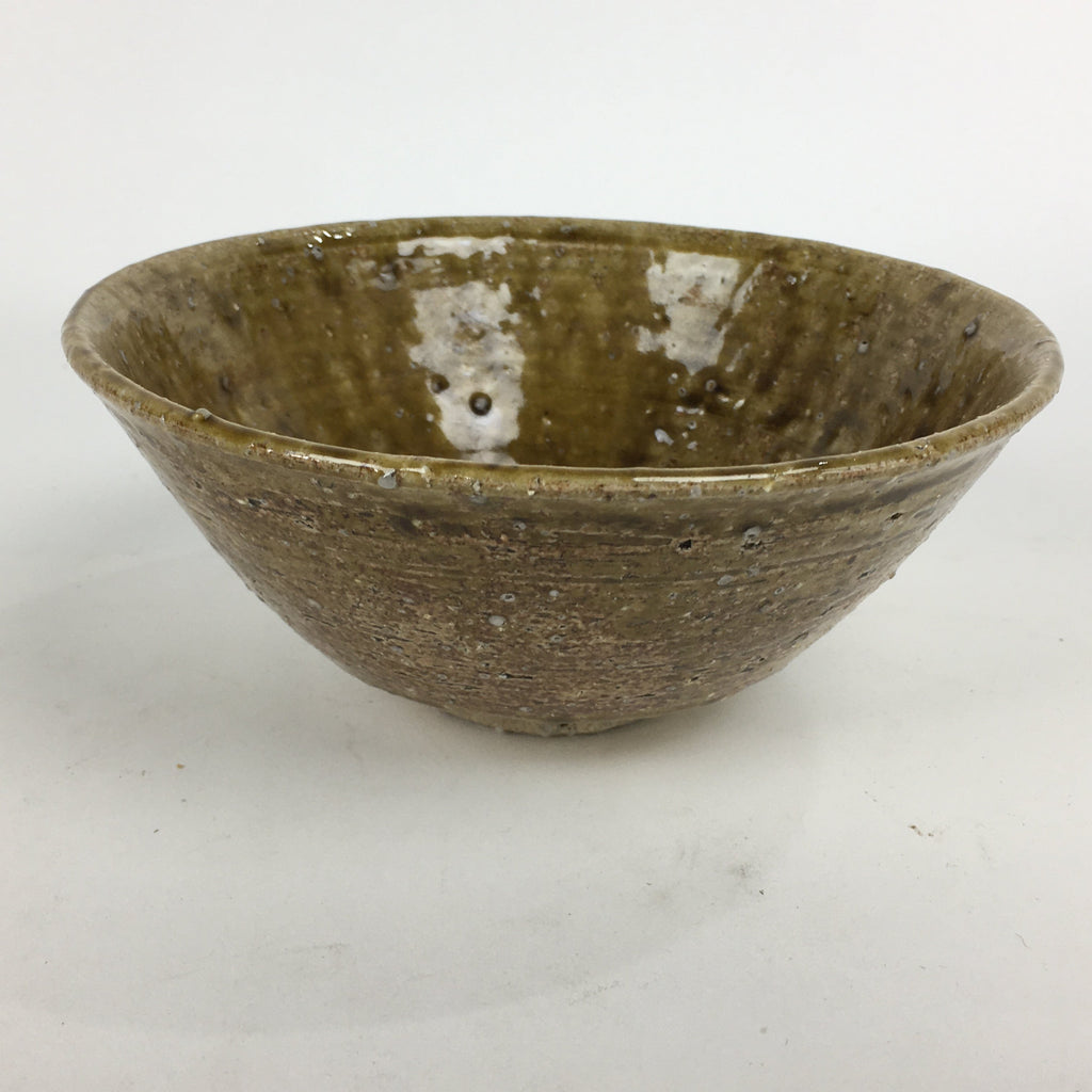 Japanese Ceramic Shigaraki ware Tea Ceremony Bowl Vtg Chawan Brown GTB787
