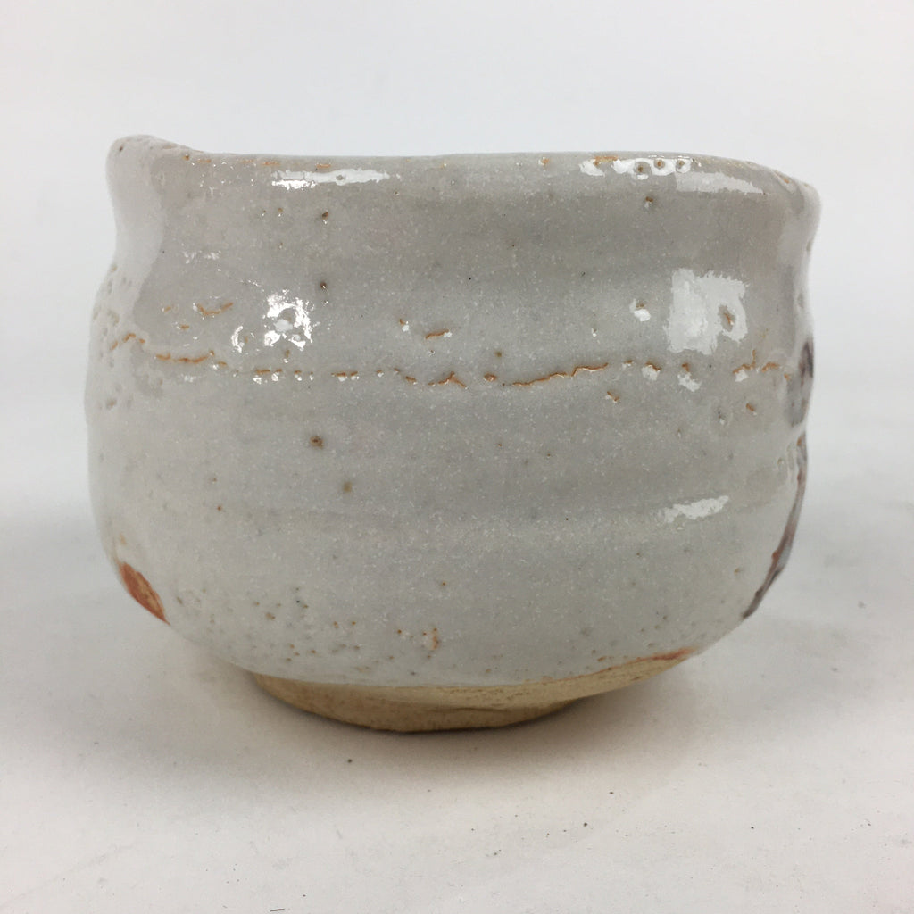 Japanese Ceramic Shino Ware Green Tea Bowl Vtg Chawan Boxed Pottery PX604