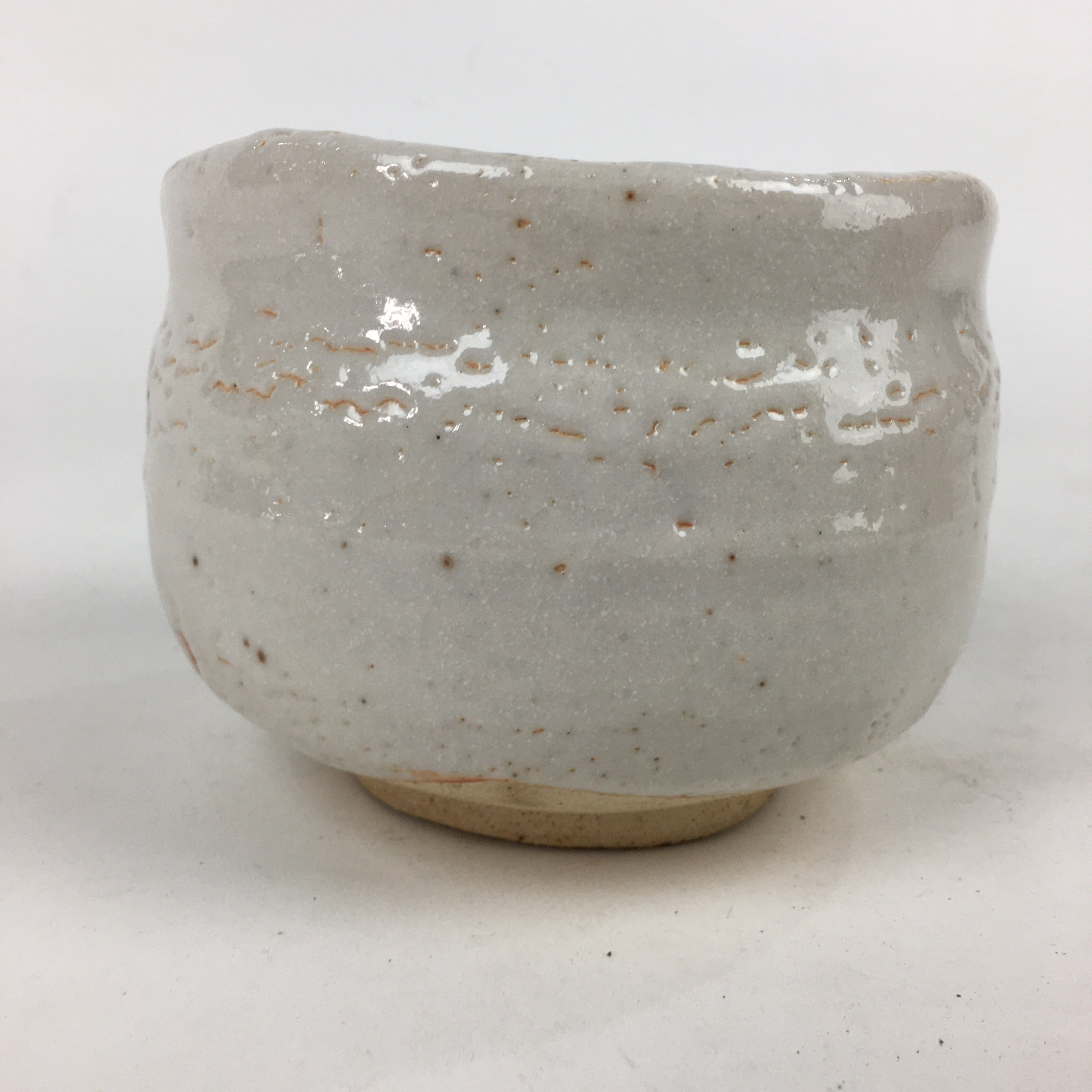 Japanese Ceramic Shino Ware Green Tea Bowl Vtg Chawan Boxed Pottery PX604