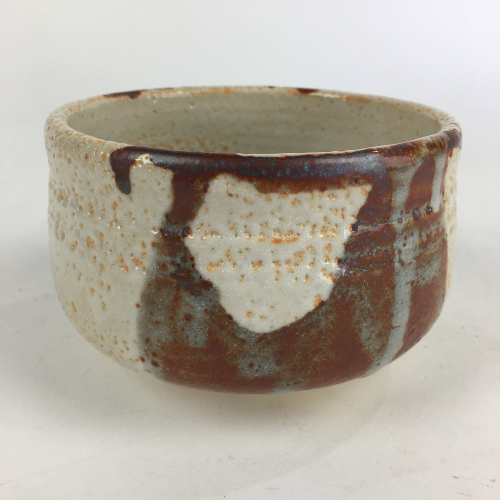 Japanese Ceramic Shino Ware Green Tea Bowl Vtg Chawan Boxed Pottery PX622