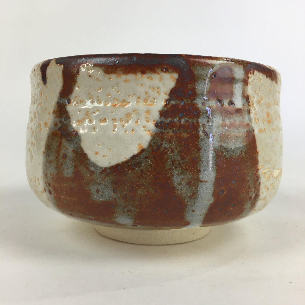 Japanese Ceramic Shino Ware Green Tea Bowl Vtg Chawan Boxed Pottery PX622