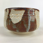 Japanese Ceramic Shino Ware Green Tea Bowl Vtg Chawan Boxed Pottery PX622