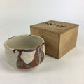 Japanese Ceramic Shino Ware Green Tea Bowl Vtg Chawan Boxed Pottery PX622
