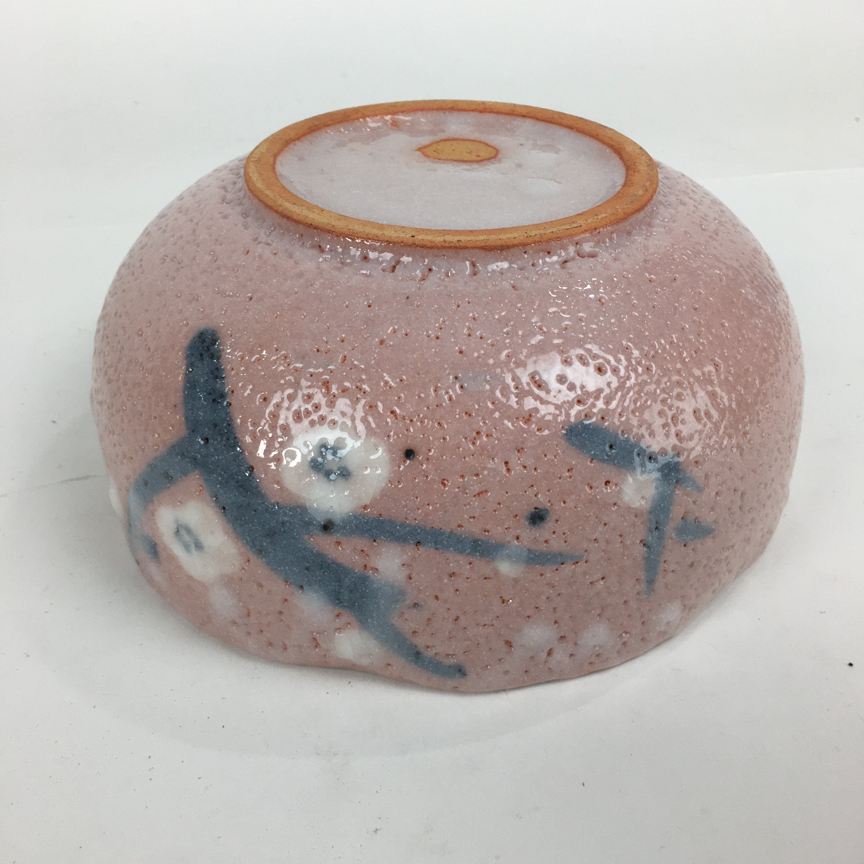 Japanese Ceramic Shino-Ware Kashiki Bowl Pottery Pink White Tea Ceremony PP750
