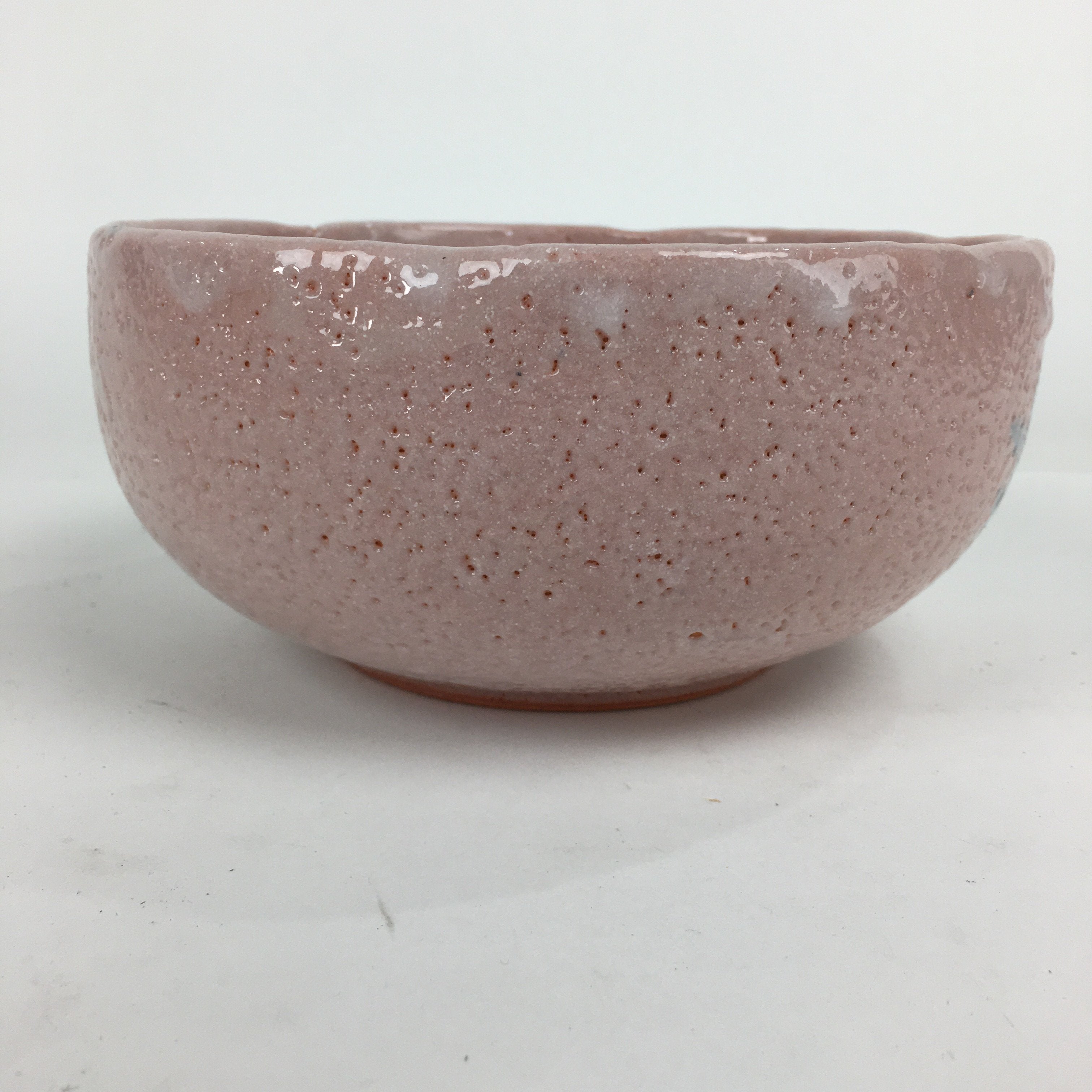 Japanese Ceramic Shino-Ware Kashiki Bowl Pottery Pink White Tea Ceremony PP750