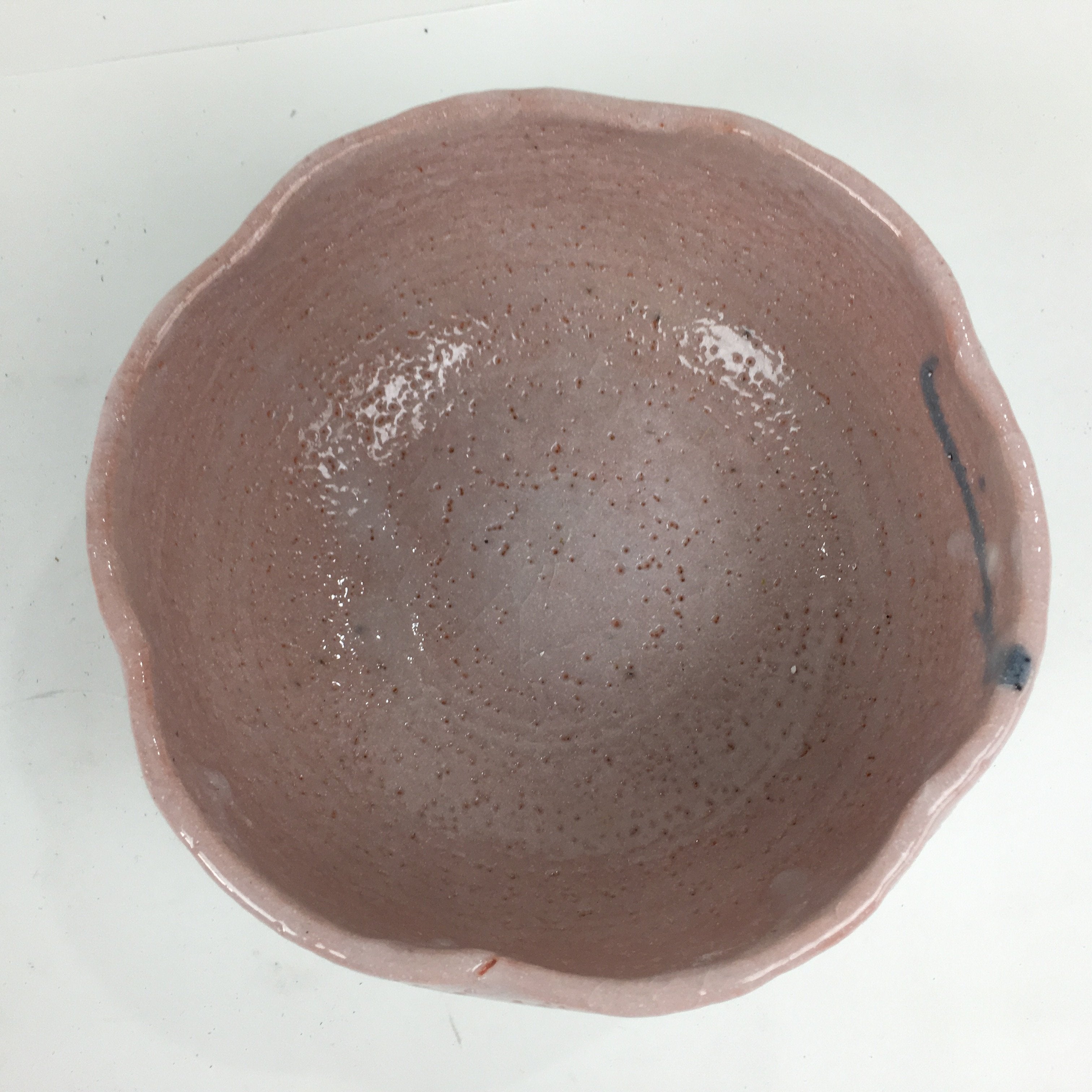 Japanese Ceramic Shino-Ware Kashiki Bowl Pottery Pink White Tea Ceremony PP750