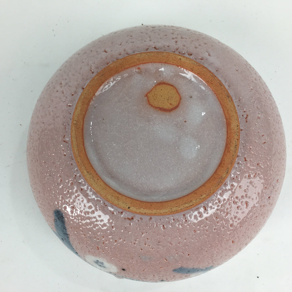 Japanese Ceramic Shino-Ware Kashiki Bowl Pottery Pink White Tea Ceremony PP750