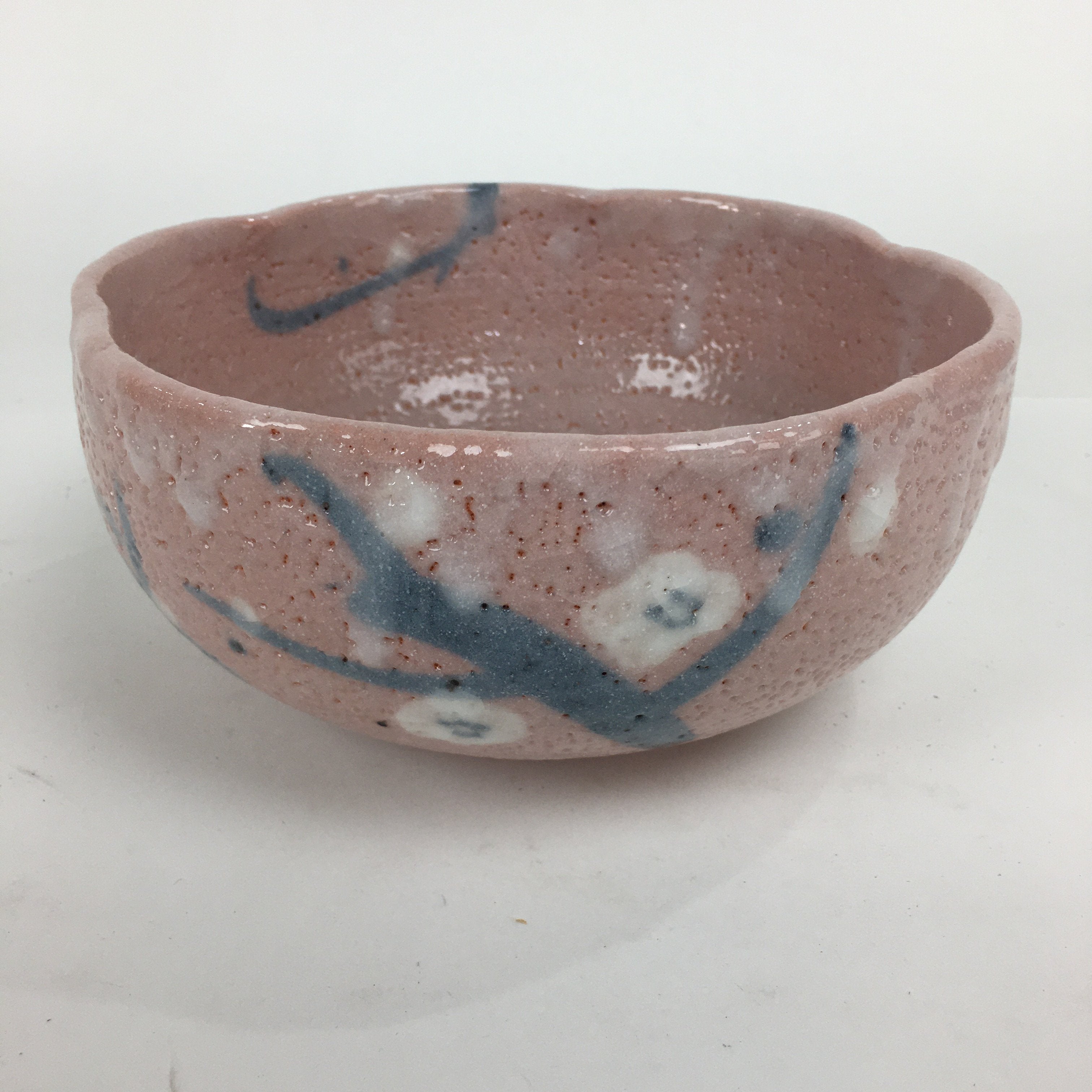 Japanese Ceramic Shino-Ware Kashiki Bowl Pottery Pink White Tea Ceremony PP750