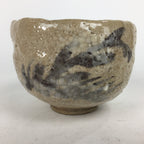 Japanese Ceramic Shino Ware Tea Ceremony Bowl Vtg Beige Brown Chawan GTB747