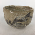 Japanese Ceramic Shino Ware Tea Ceremony Bowl Vtg Beige Brown Chawan GTB747