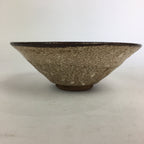 Japanese Ceramic Shino Ware Tea Ceremony Bowl Vtg White Brown Chawan GTB771