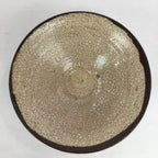 Japanese Ceramic Shino Ware Tea Ceremony Bowl Vtg White Brown Chawan GTB771