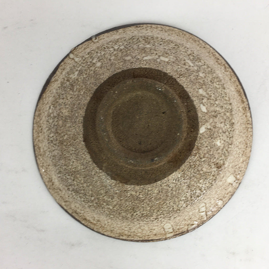 Japanese Ceramic Shino Ware Tea Ceremony Bowl Vtg White Brown Chawan GTB771