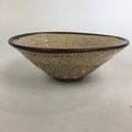 Japanese Ceramic Shino Ware Tea Ceremony Bowl Vtg White Brown Chawan GTB771