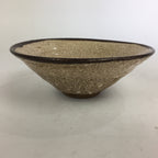 Japanese Ceramic Shino Ware Tea Ceremony Bowl Vtg White Brown Chawan GTB771