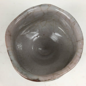 Japanese Ceramic Shino Ware Tea Ceremony Bowl Vtg White Matcha Chawan GTB778