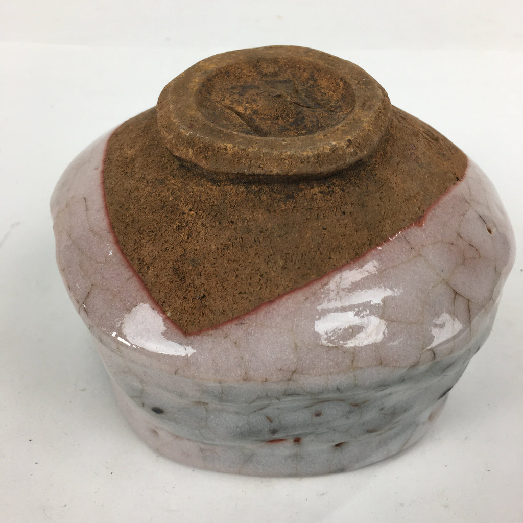 Japanese Ceramic Shino Ware Tea Ceremony Bowl Vtg White Matcha Chawan GTB778