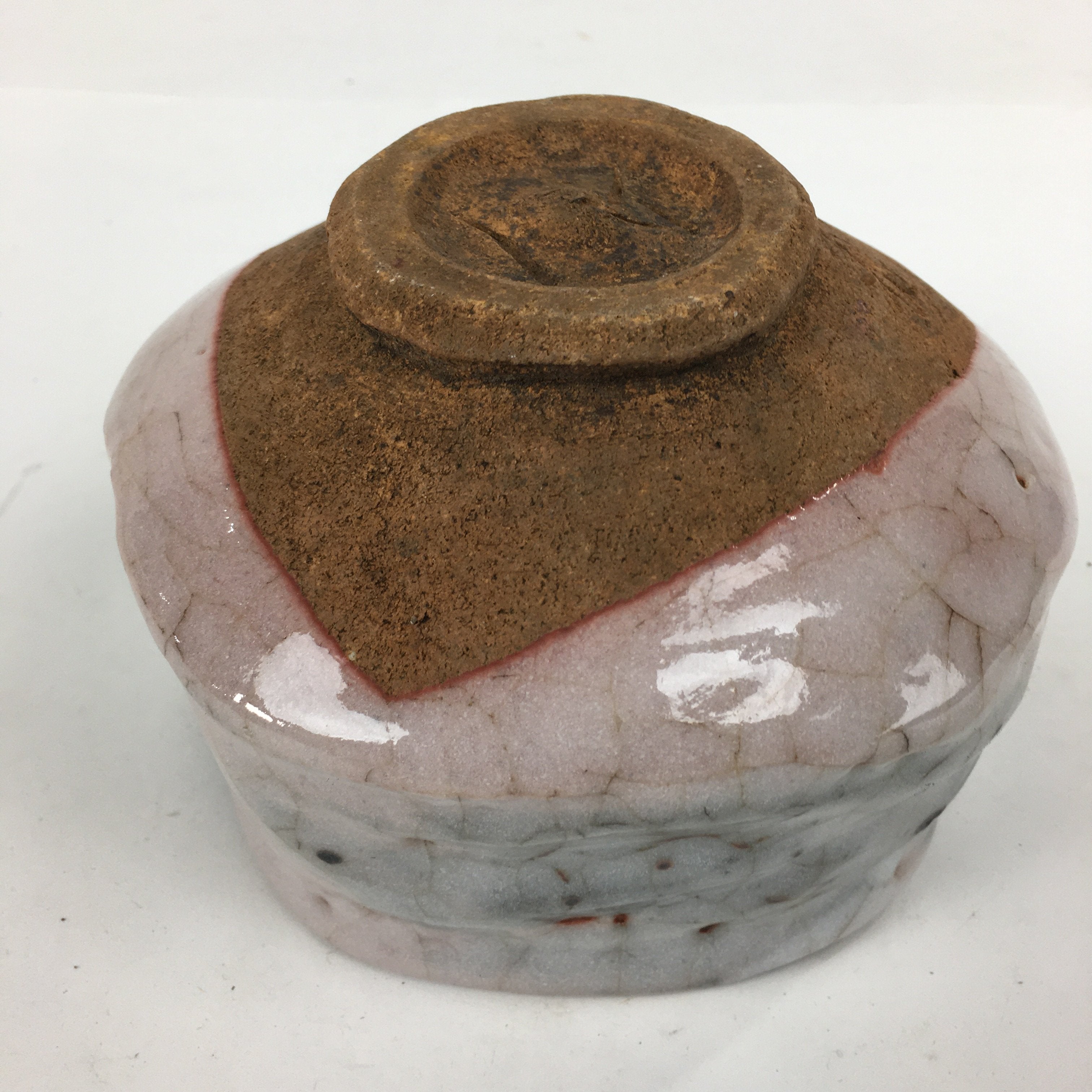 Japanese Ceramic Shino Ware Tea Ceremony Bowl Vtg White Matcha Chawan GTB778