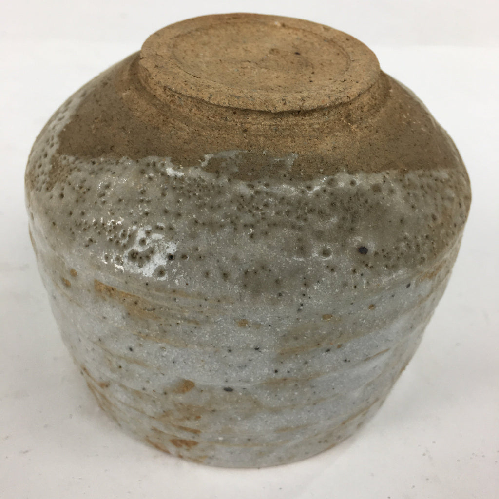 Japanese Ceramic Shino Ware Tea Ceremony Bowl Vtg White Matcha Chawan GTB779