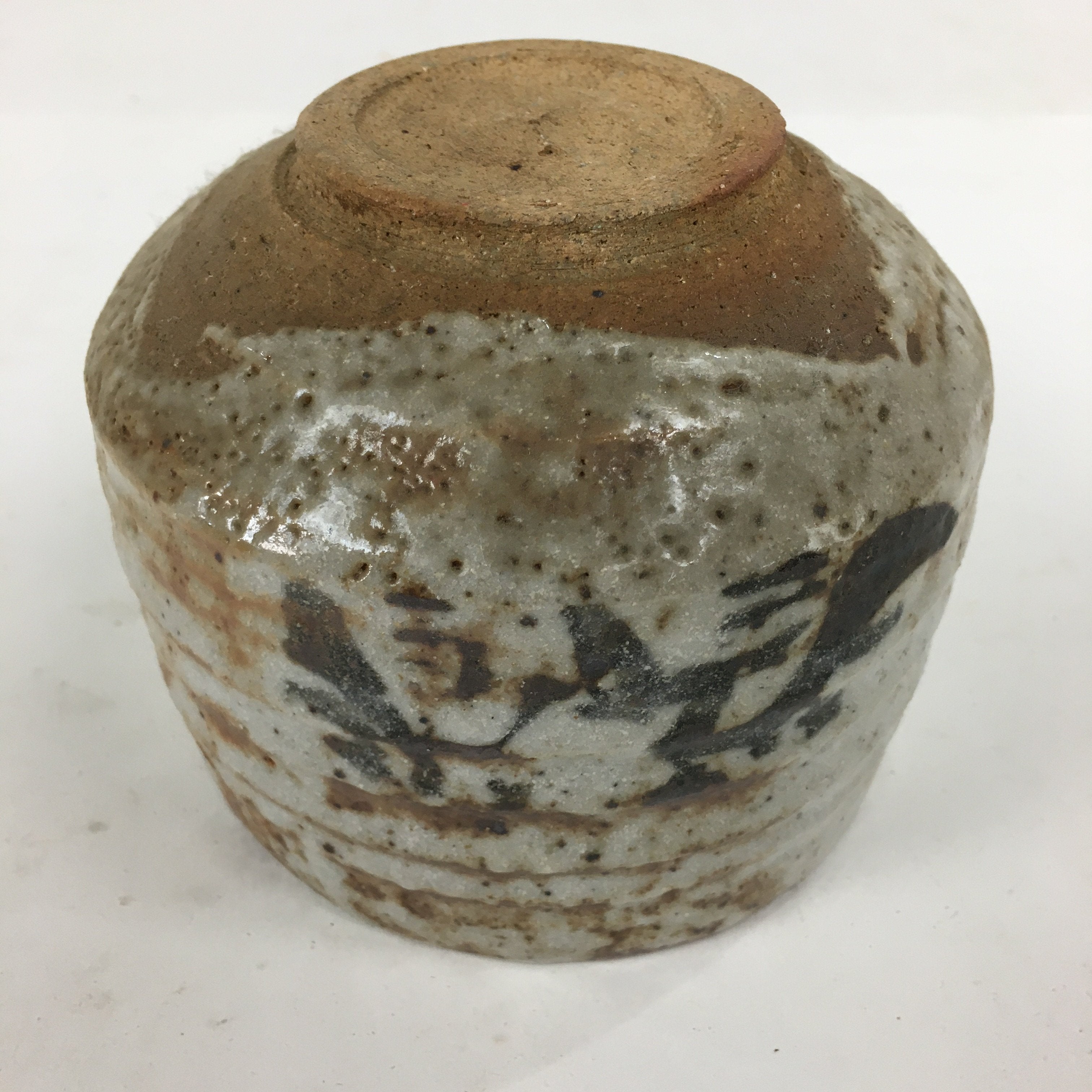 Japanese Ceramic Shino Ware Tea Ceremony Bowl Vtg White Matcha Chawan GTB779