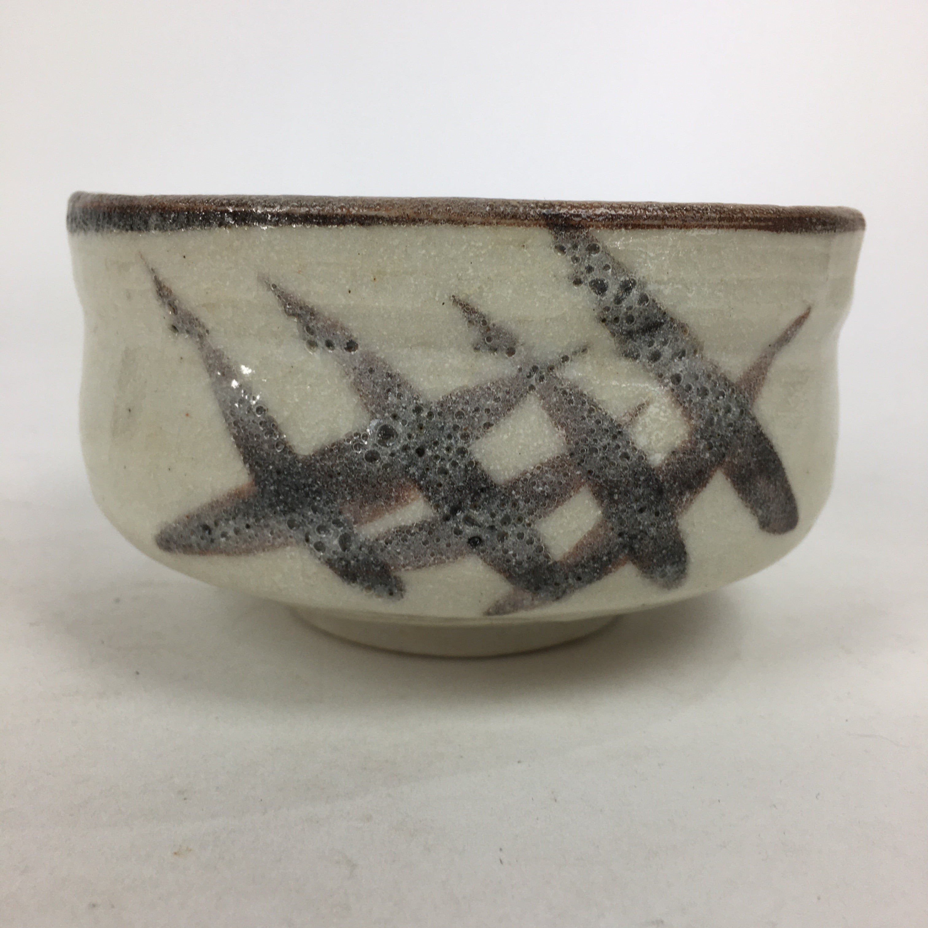 Japanese Ceramic Shino Ware Tea Ceremony Green Tea Bowl Vtg Chawan GTB857