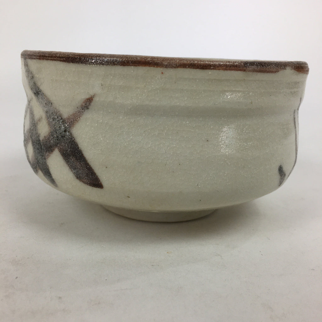 Japanese Ceramic Shino Ware Tea Ceremony Green Tea Bowl Vtg Chawan GTB857