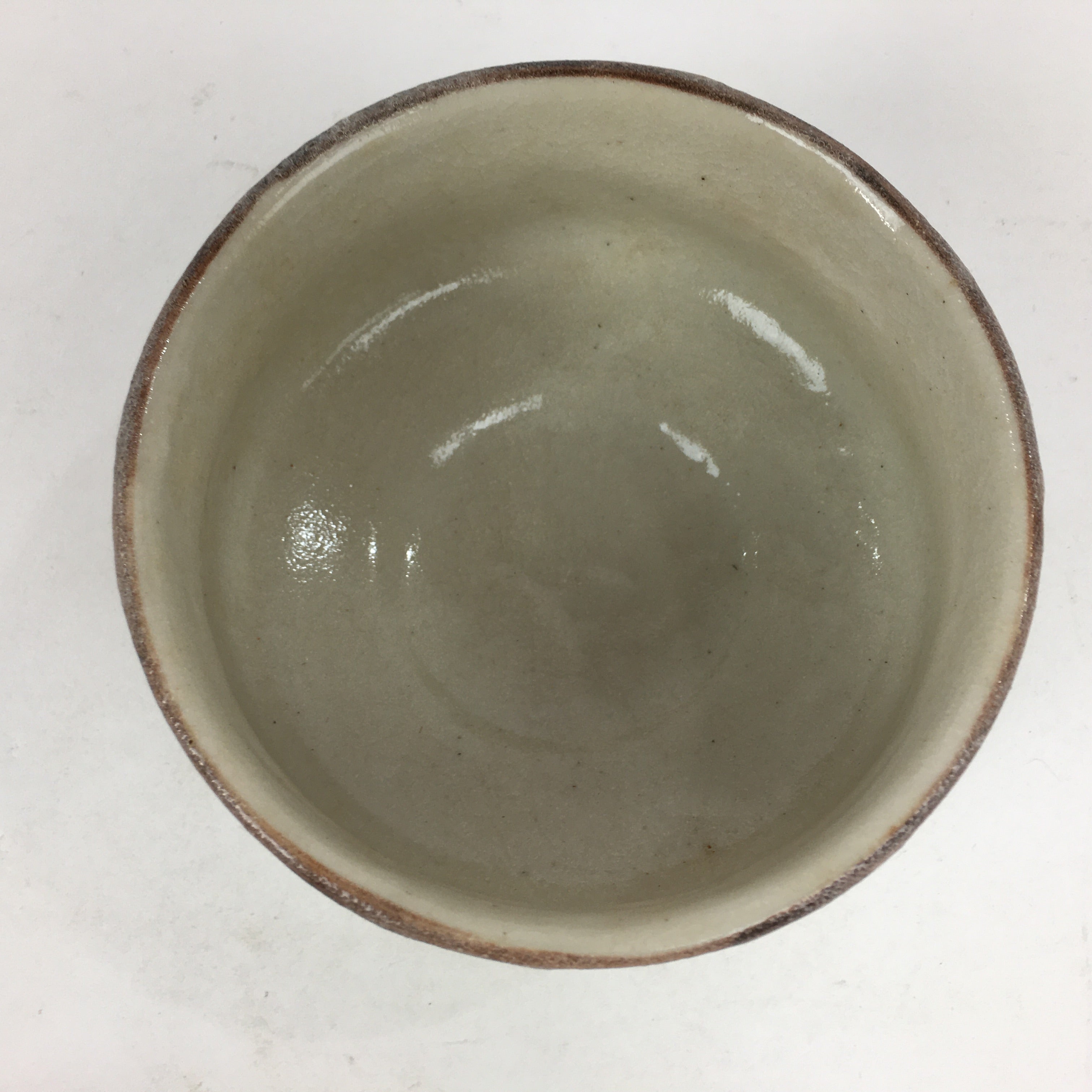 Japanese Ceramic Shino Ware Tea Ceremony Green Tea Bowl Vtg Chawan GTB857