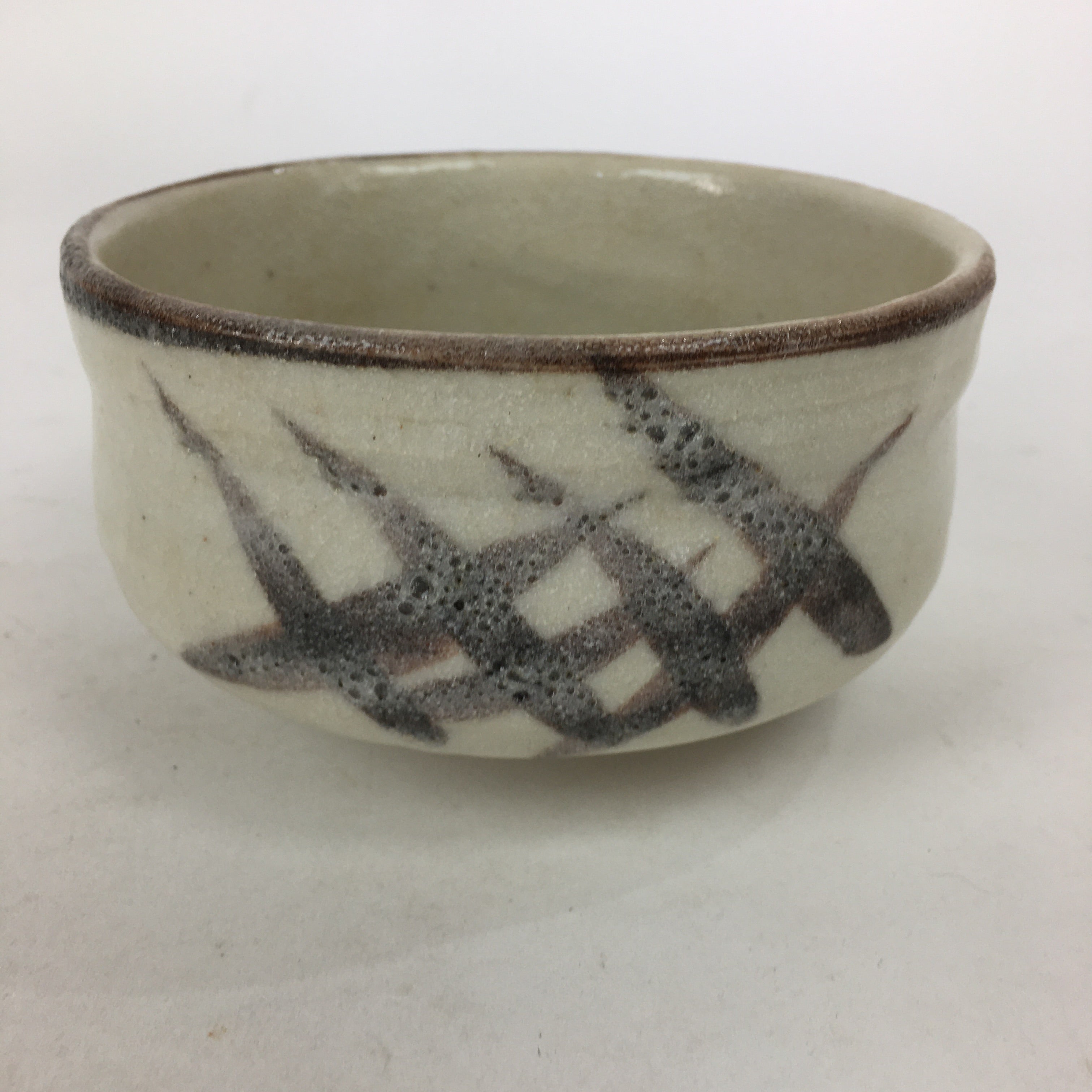 Japanese Ceramic Shino Ware Tea Ceremony Green Tea Bowl Vtg Chawan GTB857