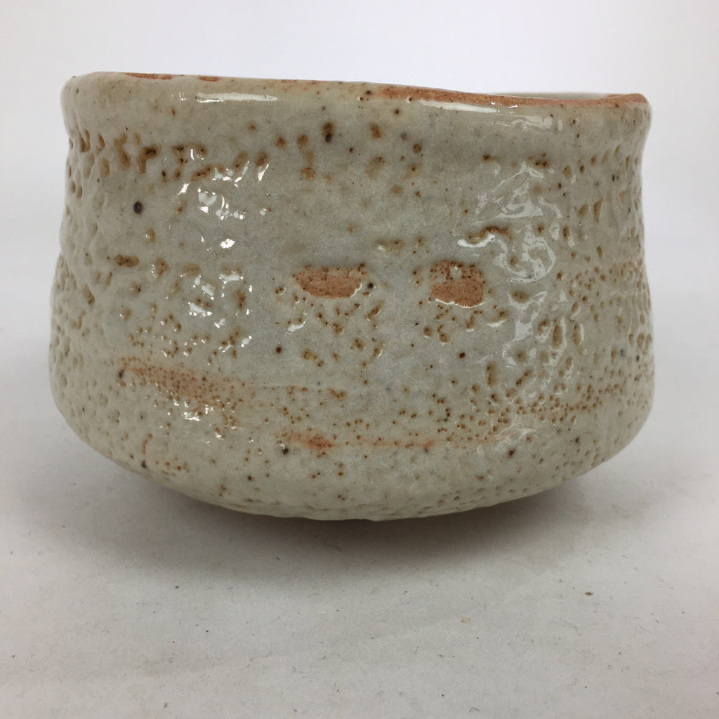 Japanese Ceramic Shino Ware Tea Ceremony Green Tea Bowl Vtg Chawan GTB872