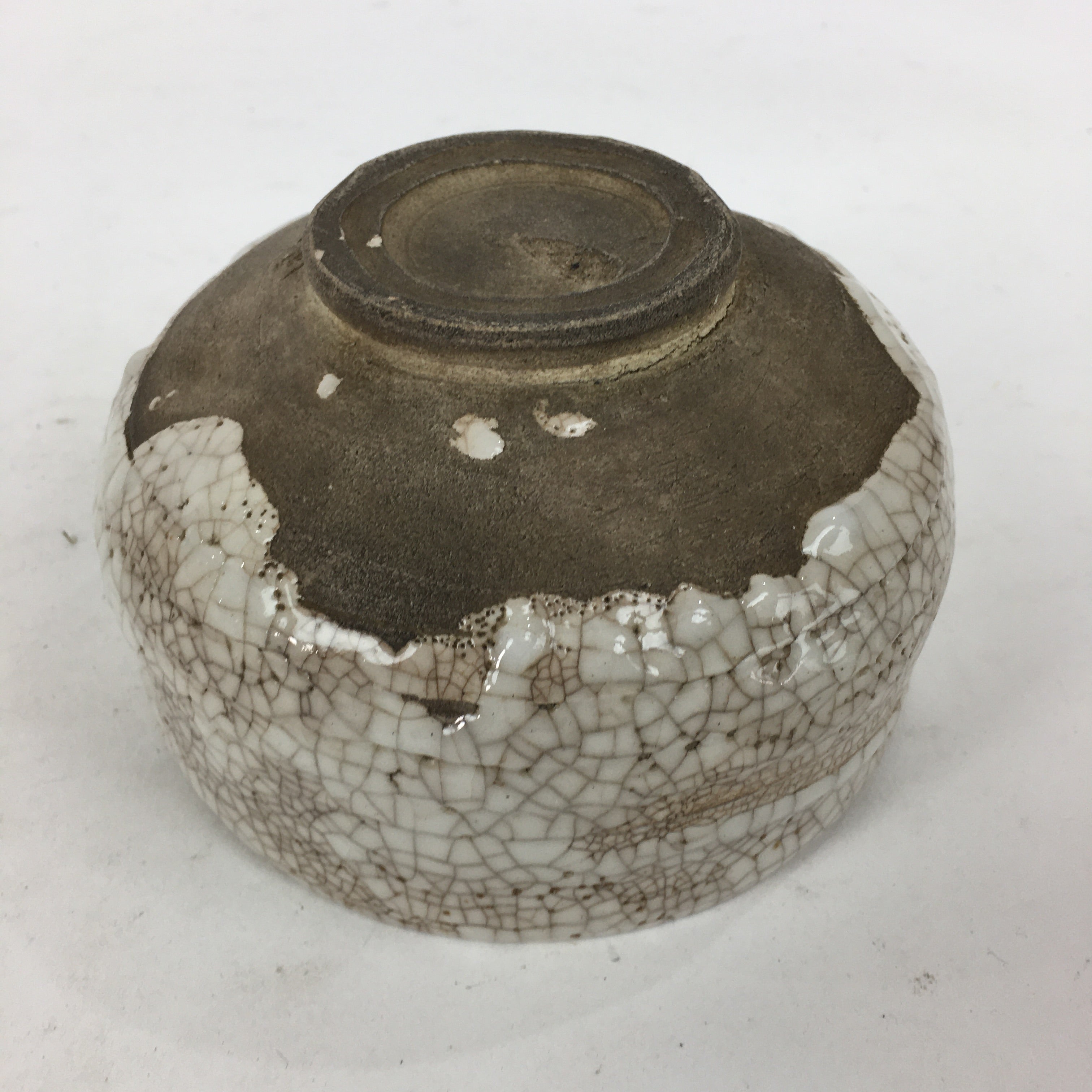 Japanese Ceramic Shino Ware Tea Ceremony Green Tea Bowl Vtg Chawan GTB883