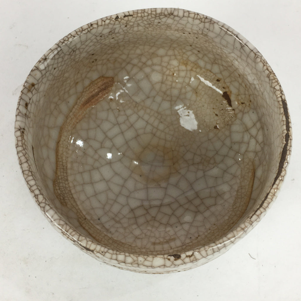 Japanese Ceramic Shino Ware Tea Ceremony Green Tea Bowl Vtg Chawan GTB883