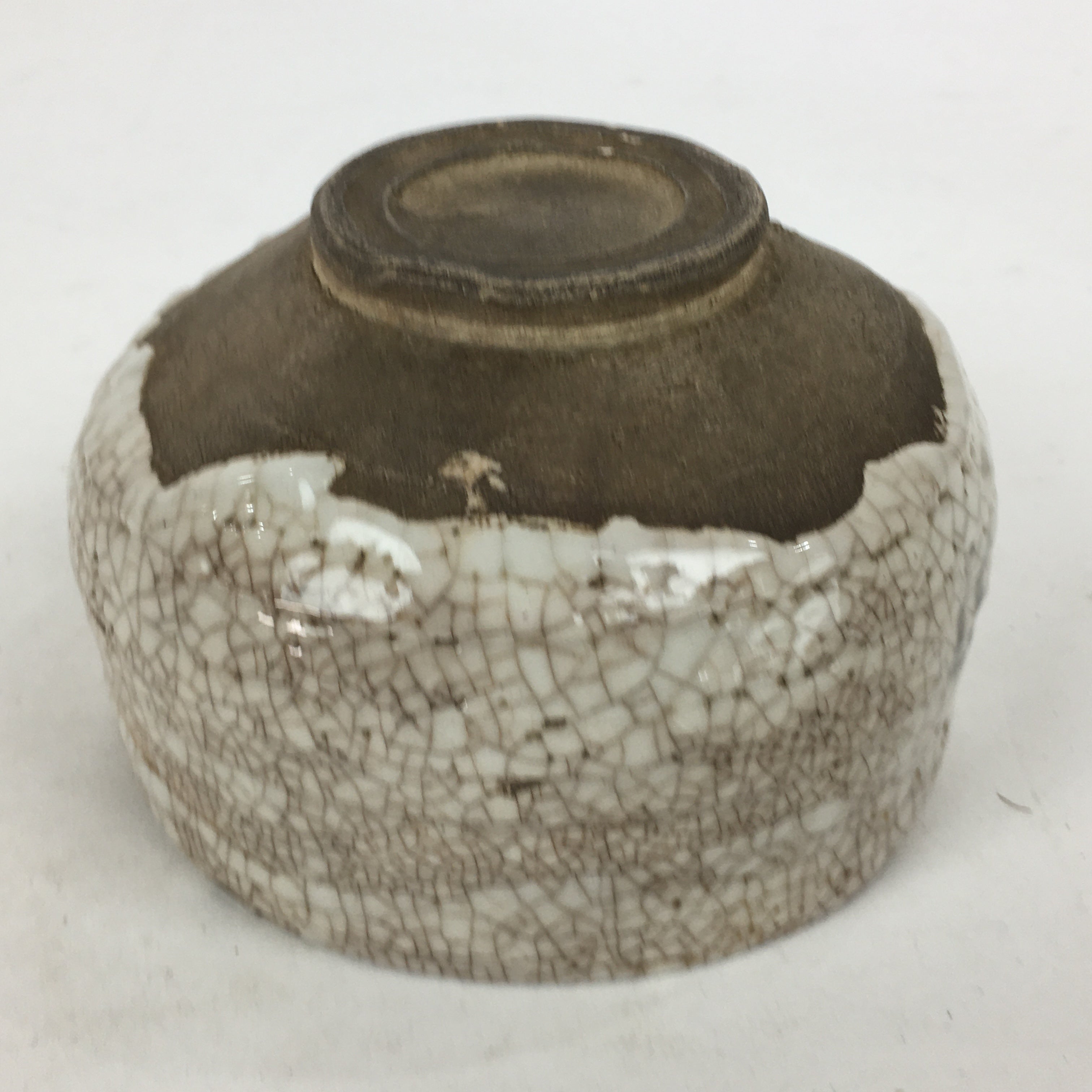 Japanese Ceramic Shino Ware Tea Ceremony Green Tea Bowl Vtg Chawan GTB883