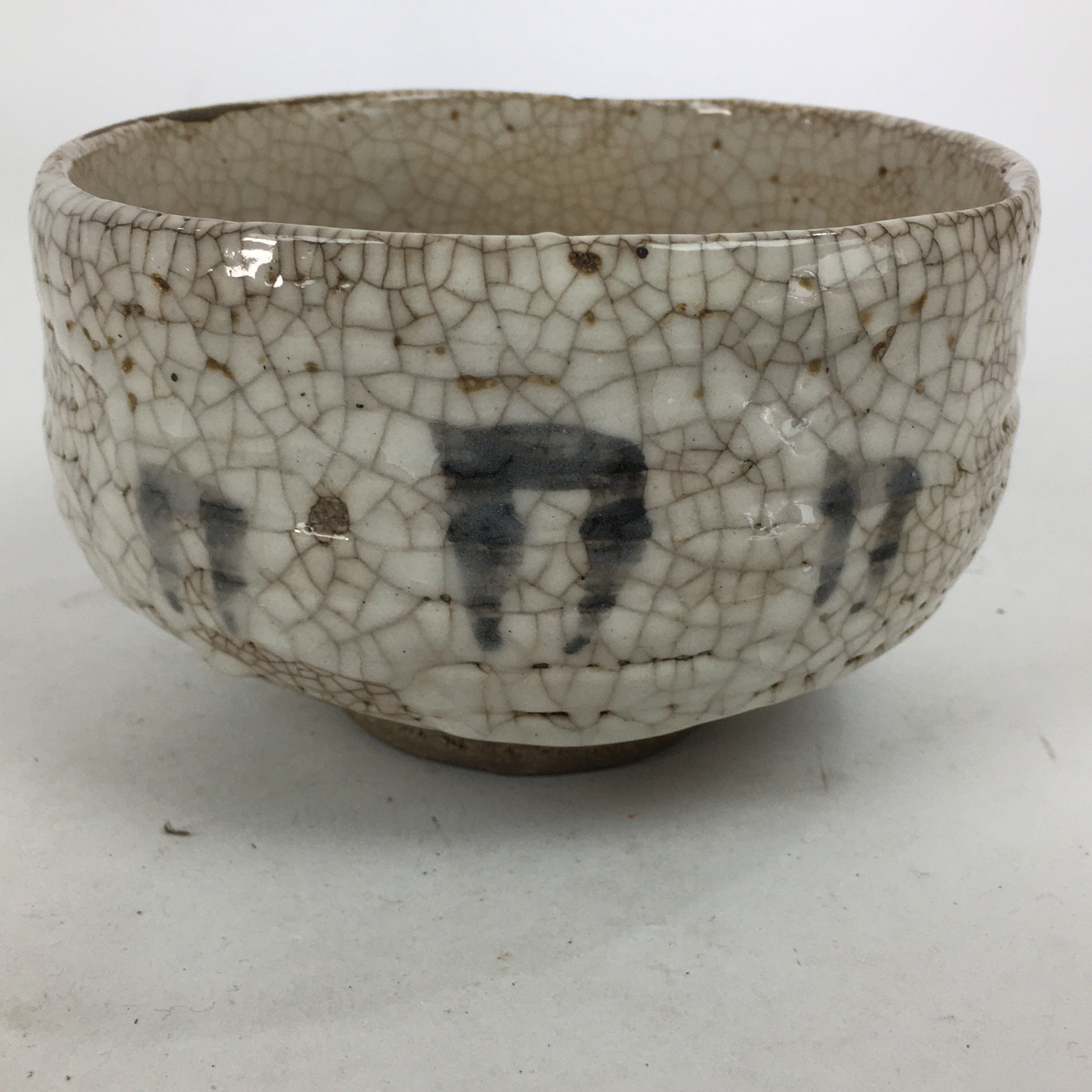 Japanese Ceramic Shino Ware Tea Ceremony Green Tea Bowl Vtg Chawan GTB883
