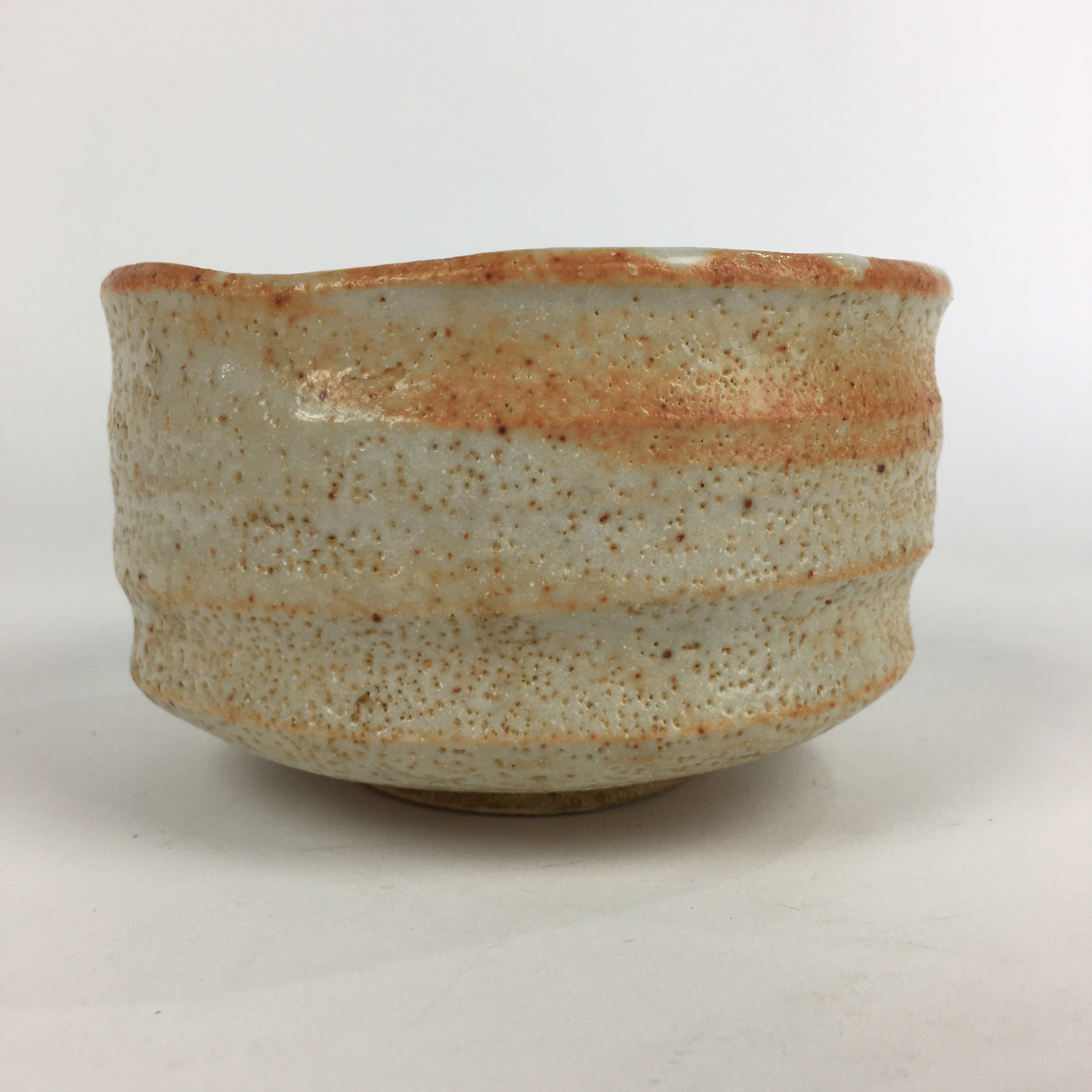 Japanese Ceramic Shino Ware Tea Ceremony Green Tea Bowl Vtg Chawan GTB915