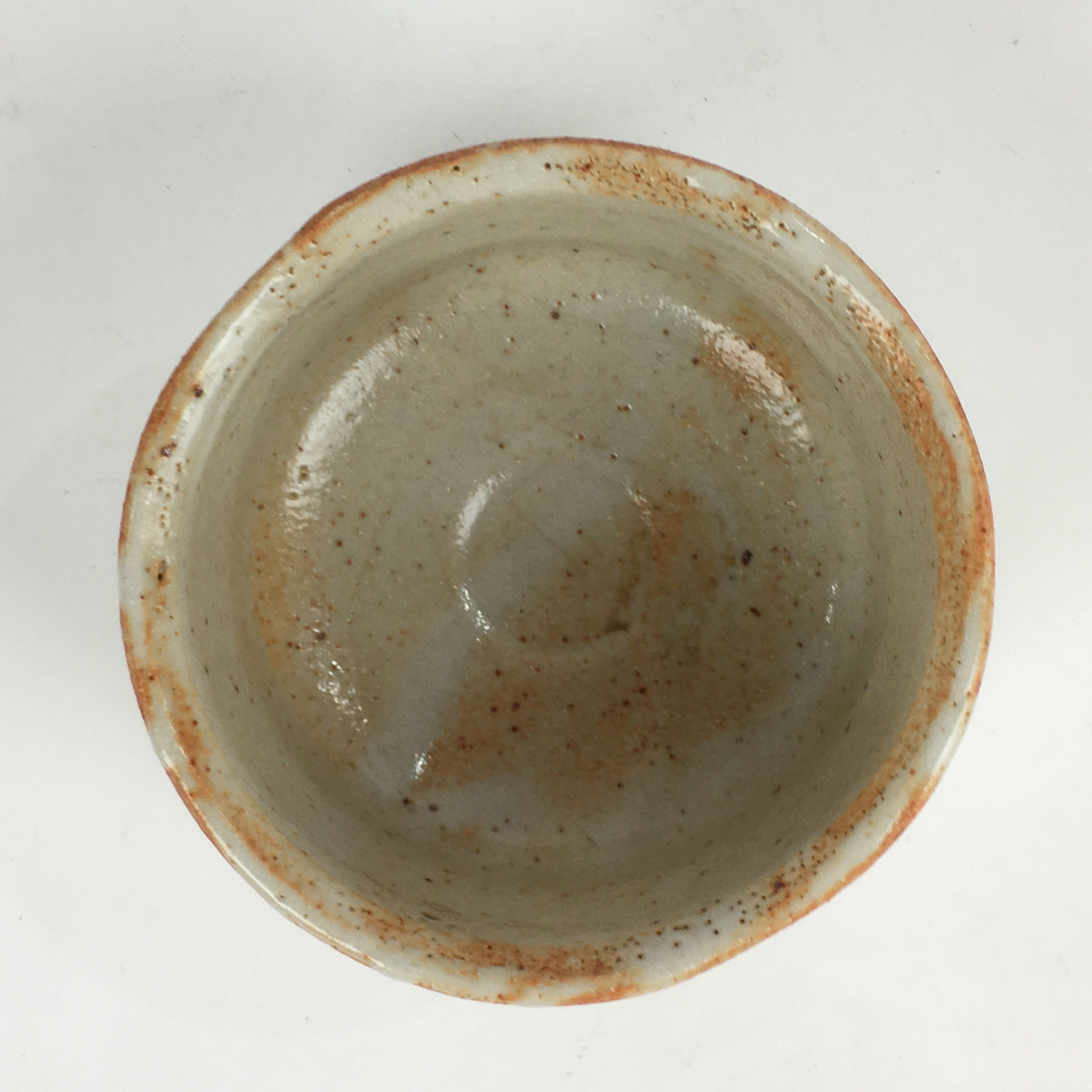 Japanese Ceramic Shino Ware Tea Ceremony Green Tea Bowl Vtg Chawan GTB915