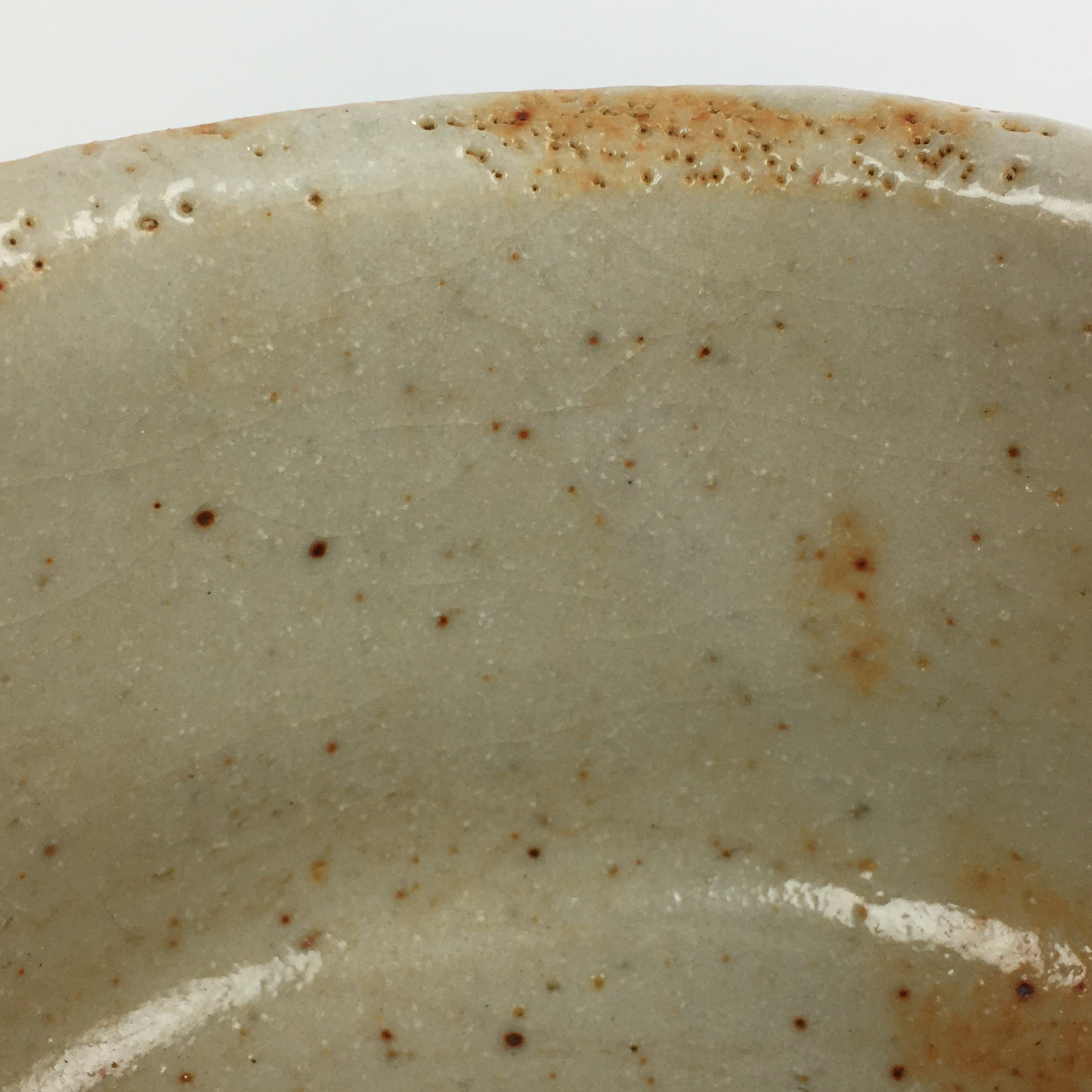 Japanese Ceramic Shino Ware Tea Ceremony Green Tea Bowl Vtg Chawan GTB915