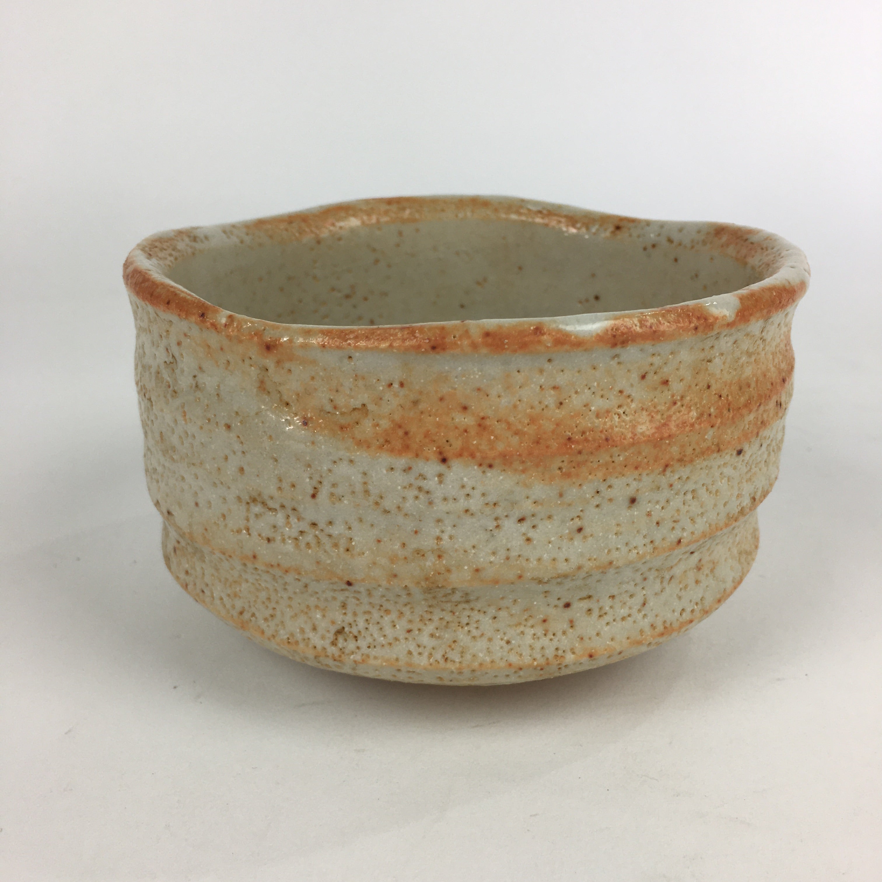 Japanese Ceramic Shino Ware Tea Ceremony Green Tea Bowl Vtg Chawan GTB915