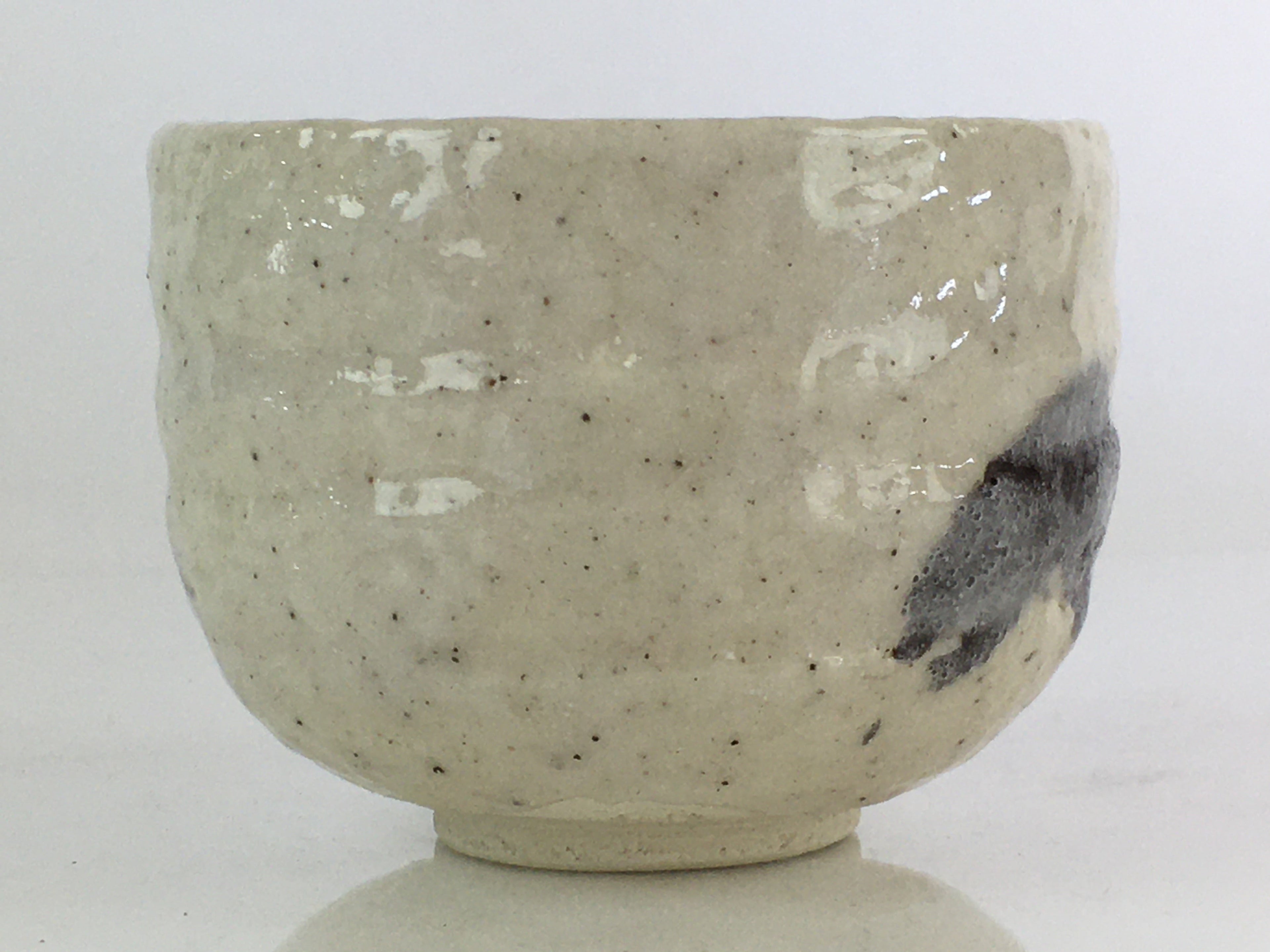 Japanese Ceramic Shino Ware Tea Ceremony Green Tea Bowl Vtg Chawan GTB946
