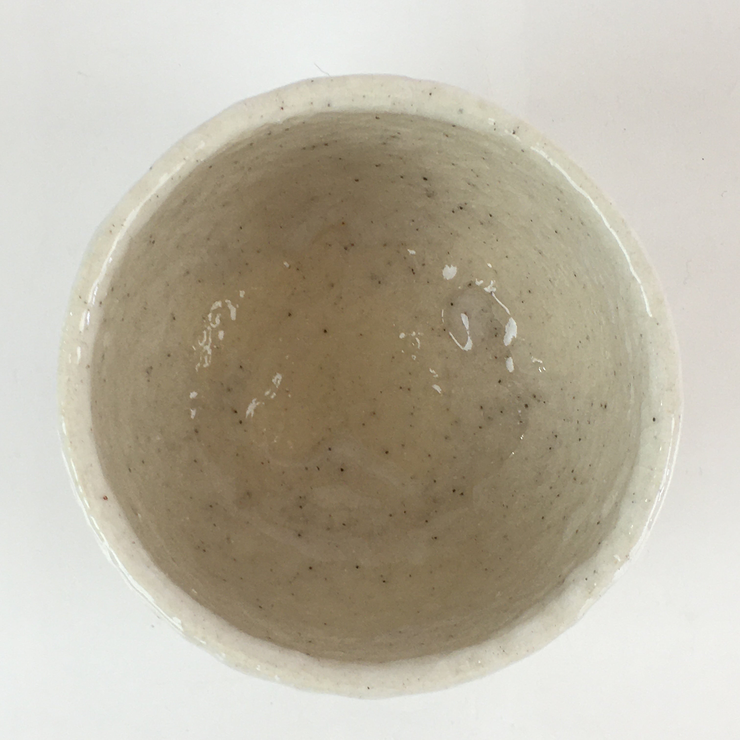 Japanese Ceramic Shino Ware Tea Ceremony Green Tea Bowl Vtg Chawan GTB946