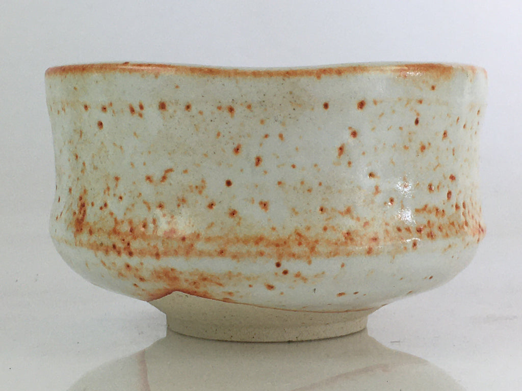Japanese Ceramic Shino Ware Tea Ceremony Green Tea Bowl Vtg Chawan GTB949
